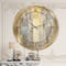 Designart 'Gold Square Watercolor Glam Wall Clock